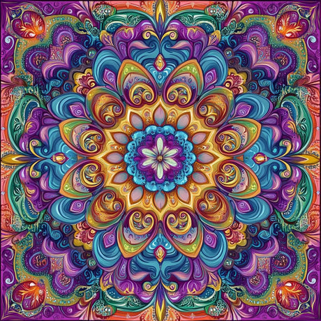 Mandala Diamond Painting Kit Adult DIY 5D Round Full Diamond Art (Suitable for Adult Beginners) for Home Leisure and Wall Decoration 13.8×13.8 Inch DMYYDSZH