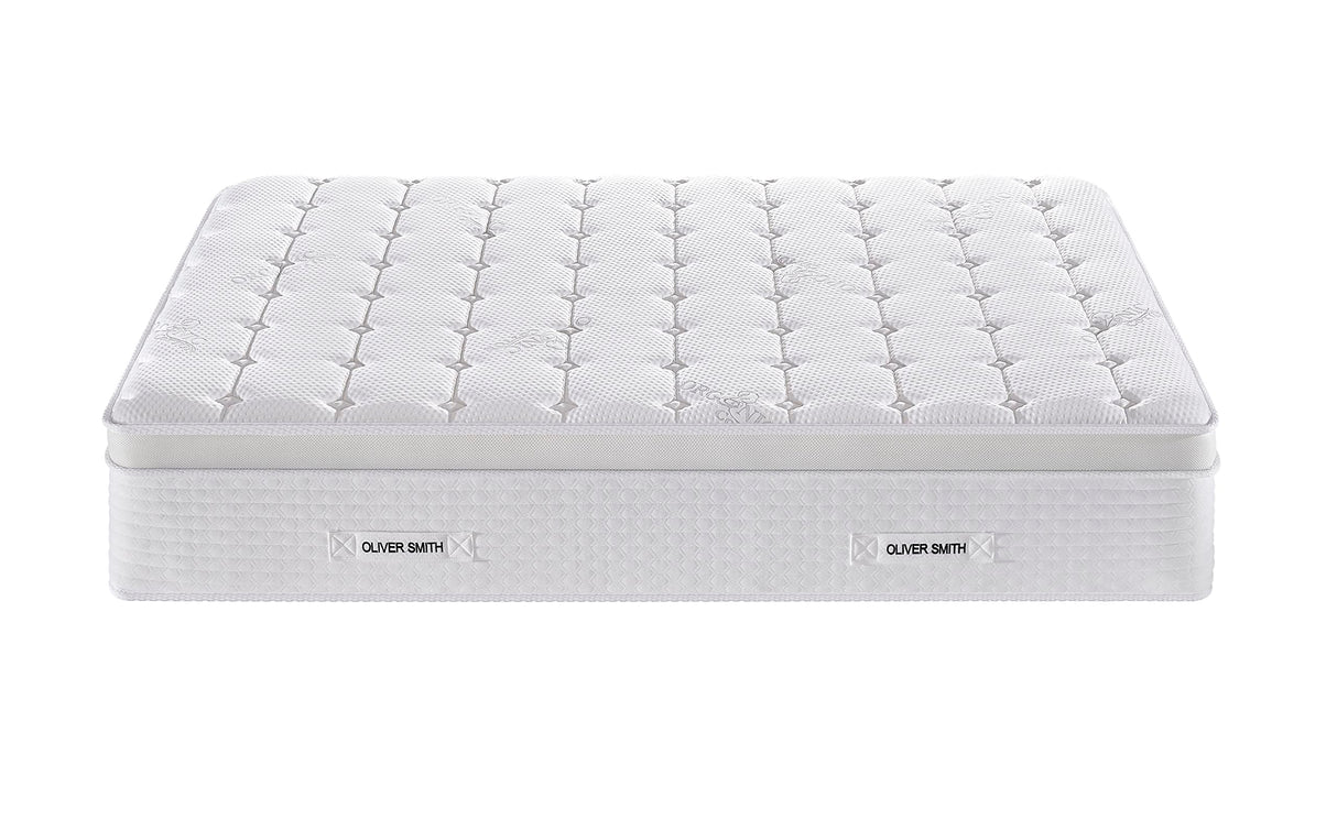 Full Size Mattress - 16 Inch Cool Memory Foam & Spring Hybrid Mattress with Breathable Cover - Comfort Plush Euro Pillow Top - Rolled in a Box - Oliver & Smith OLIVER & SMITH SINCE 1921