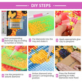 HEIBAGO Eiffel Tower Diamond Art Kits for Adults, 5D Full Drill Round City Painting Gems with Fireworks Diamond Painting, City Diamond Dots Perfect for Home Wall Decor 12x16inch HEIBAGO