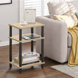 TUTOTAK Set of 2 End Table, Side Table, Nightstand, 3-Tier Storage Shelf, Couch Table for Small Space TB01BO0492 TUTOTAK