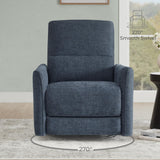 CHITA Power Recliner Chair Swivel Glider, FSC Certified Upholstered Fabric Living Room Nursery Reclining Sofa Chair with Lumbar Support, Ink Blue CHITA