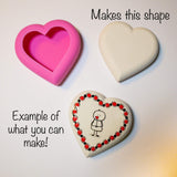 Heart Mold - Happy Dotting Company - Smooth Shape for Casting - Rock Crafts - Valentines Day Craft - Stone Art and Dot Art Mandalas, Kindness Rocks Happy Dotting Company
