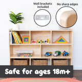 SPARK & WOW 8-Compartment Solid Wood Storage Cabinet - Toy Shelf Organizer for Kids - Shelves for Classroom - Includes Optional Wheels SPARK & WOW