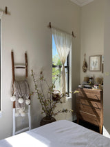 KEYAIIRA - Curtain rod holder leather curtain rod bracket holders leather loop strap for wall boho pole hanger wall blanket display farm house style - 2 PK (WALNUT) Keyaiira