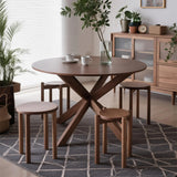 Buzleer Stackable Stools Set of 4, Solid Wood Nesting Coffee Table Saving Space Nesting Side Tables for Kitchen Bedroom Living Room Bar Buzleer