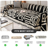 STACYPIK Thick Christmas Boho Couch Cover Chenille Cat Dog Anti-Scratch Sofa Cover Black White Plaid Sectional Couch Cover Washable Couch Protector for 2 Cushion Couch Futon Loveseat Cover-71x118IN STACYPIK
