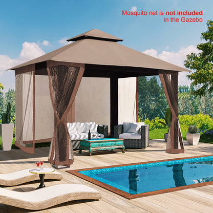 EliteShade USA 12x12 feet Titan Patio Outdoor Garden Backyard Gazebo with Ventilation and 5 Years Non-Fading,Cocoa