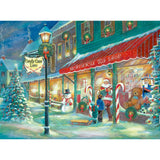 Bits and Pieces - 1000 Piece Glow in The Dark Puzzle for Adults - Candy Cane Lane, Christmas Candy, Holiday - by Artist Ruane Manning - 1000 pc Jigsaw Bits and Pieces