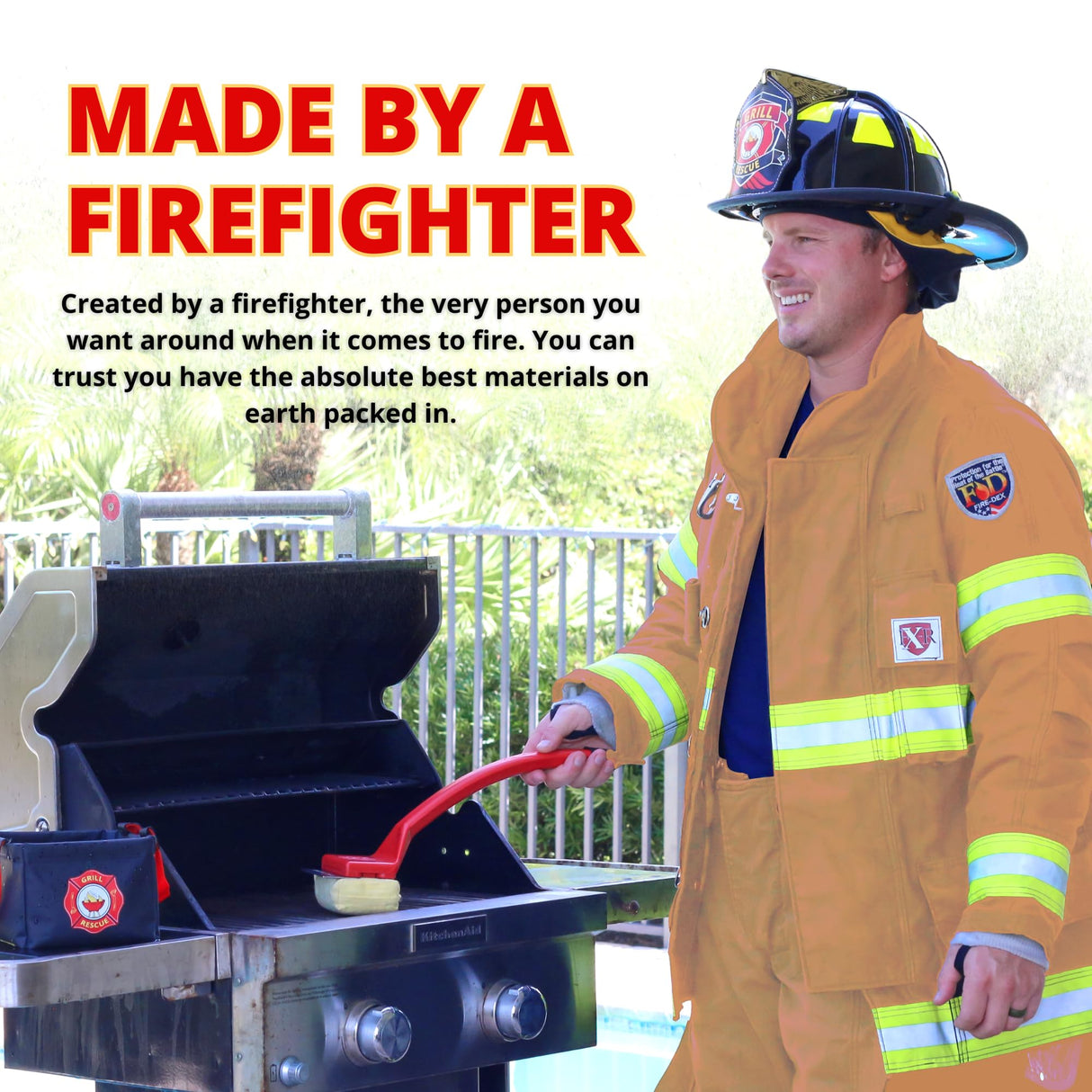 Grill Rescue BBQ Replaceable Scraper Cleaning Head, Bristle Free - Durable and Unique Scraper Tools for Cast Iron or Stainless-Steel Grates, Barbecue Cleaner (Grill Grate Brush with Scraper) Grill Rescue