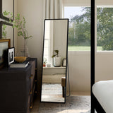 Delma Wall Mirror Full Length Mirror,Standing Mirror Full Body,Large Floor Mirror for Wall Door Bedroom Bathroom Living Room with Aluminium Frame(with Stand,56x15-Black) Delma