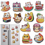 INCOK Cat Diamond Art Magnets Refrigerator - 12 PCS DIY Diamond Painting Kits Pineapple Hamburger Avocado Fridge Magnets Home Decors Art Crafts Birthday Gift for Adults Beginners Cat Lover INCOK