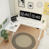 SANODESK 71-Inch Large Dual Motor L-Shaped Electric Height Adjustable Standing Desk - Reversible Panel - White Top/White Frame - Ideal for Gaming, Home Office or Computer Workstation SANODESK