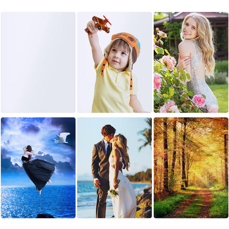 6 Pieces Sublimation Photo Blank Aluminum Metal Photo Metal Wall Poster Frame Collection for Thermal Sublimation Printing Photo Sign (White) Hotop