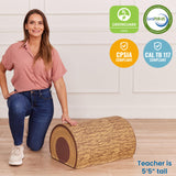 ECR4Kids SoftZone Tree Log Half Seat, 12in, Kids Bench, Chocolate ECR4Kids