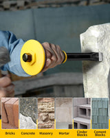 Rock Chisel Set, Firecore 3PCS Masonry Chisel with Hand Guard, Heavy Duty Point Flat Cold Chisel for Concrete Stone Brick Rock Tile Mortar Breaking Demolishing Carving Splitting Cutting Mason Tools Firecore
