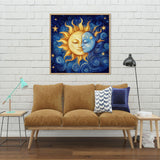 VividMeng Moon Diamond Art Kits for Adults,Sun Diamond Painting Kit for Adults,DIY Full Drill Diamond Painting Moon Gem Art and Crafts 13.78x13.78inch VividMeng