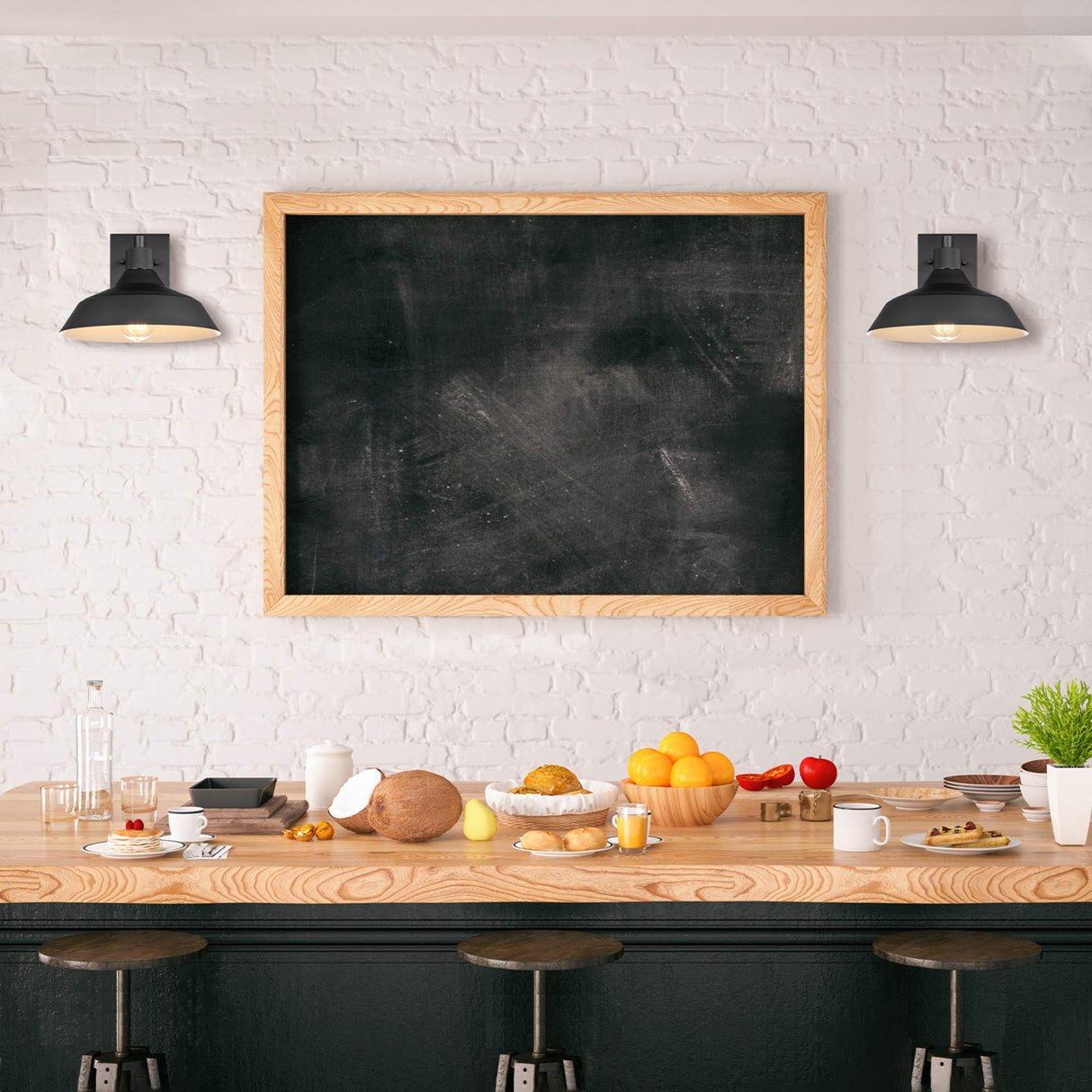 Globe Electric Modern Farmhouse Wall Sconce, Matte Black, 12 x 11 x 9 inches, Indoor/Outdoor, Kitchen, Porch Decor, 60W Bulb GLOBE