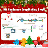 EDSRDRUS Christmas Soap Making Kit for Adults - 2lbs Soap Base, Fragrance Oils, Dyes, 3D Tree Snowflake Gingerbread Santa Snowman Molds and Christmas Packaging Supplies EDSRDRUS