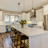 KSANA Pendant Lights Kitchen Island, 1-Light Farmhouse Kitchen Pendant Lighting Over Island, 7.5'' Rustic Wood Pendant Light Fixtures with Clear Glass Shade KSANA