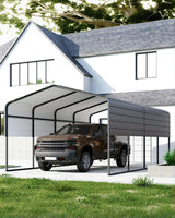 Metal Carport, Carport with Reinforced Base and Galvanized Steel Roof, Heavy Duty Garage Car Shelter Shade, Outdoor Car Port Canopy for SUV, Truck, Boats, 13x21 FT GAOMON