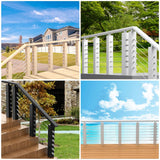 BLIKA 20 Pairs 4"x4" Invisible Cable Railing Kit, 1/8" Invisible Receiver and Swage Stud End for 2"x2", 4"x4" Wood/Metal Posts, 1/8" Cable Railing Hardware, Invisible Cable Railing Hardware BLIKA