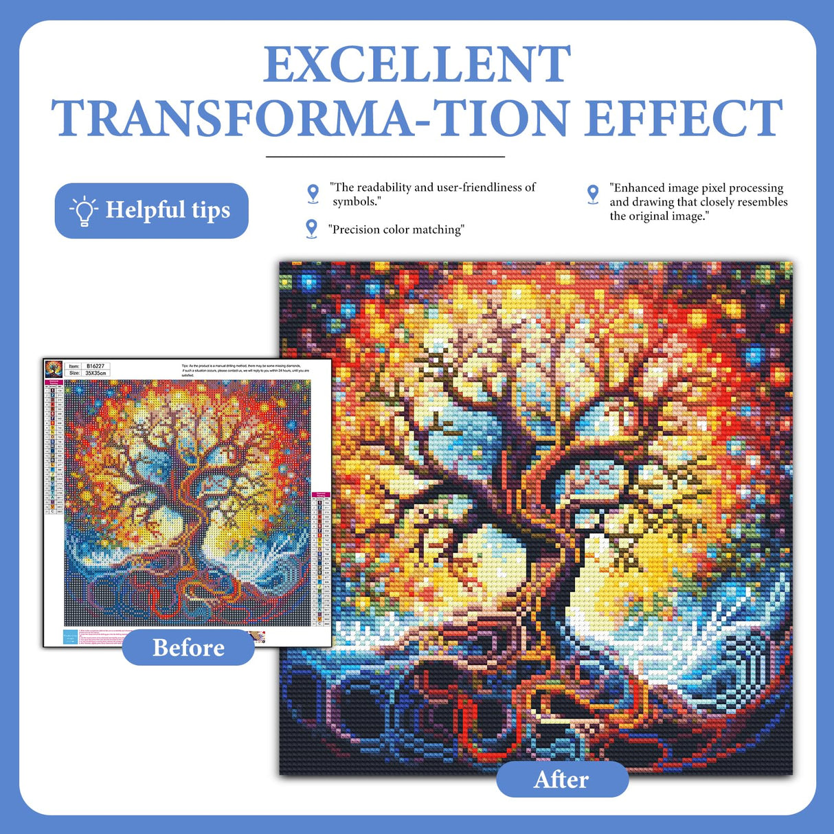 Camocin Diamond Art Kits for Adults Tree of Life, 5D Tree of Life Diamond Painting Kits for Adults Beginners, DIY Trees Full Round Dots Drill Gem Art Kit for Gift Home Wall Decor 14 x 14 Inch Camocin