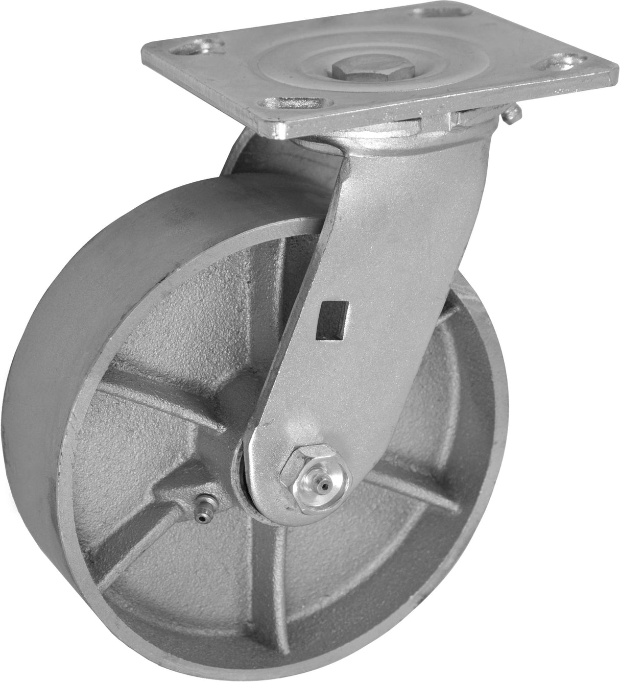 ICONCASTERWHEEL 6" x 2" Steel Heavy Duty Casters, Set of 4 Industrial Casters | 4 Swivel Top Plate Caster, Top Plate 4 x 4.5, Load Capacity 4,800 lbs per Set (4-Pack) ICONCASTERWHEELS
