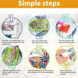 Diymood DIY Hanging Diamond Art Kits for Adults Christmas, Diamond Painting Kit Pendant Special Shaped Double Sided Acrylic Sun Catcher Board Wreath Pendants Canvas Window Wall Decor 8 x 8 Inch Diymood