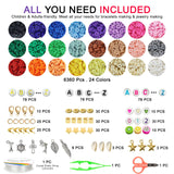 Redtwo 6800 pcs Clay Beads Bracelet Making Kit, Friendship Bracelet Kits Flat Beads for Jewelry Making, Polymer Heishi Set for Bracelet Necklace DIY Crafts Gift for Girls Ages 6-12 Redtwo
