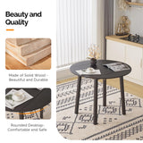 VINGLI 35" Solid Wood Kitchen Table, Drop Leaf Dining Room Desk for Small Spaces, Small Kitchen, Expandable Folding Round Table for Home, Apartment,Office, Brown VINGLI