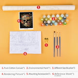 TUMOVO Paint by Numbers Kit for Adults Skull and Flowers, Paint by Numbers for Adults Beginner Bone Floral Plant, Adult Paint by Number Kits on Canvas Oil Painting, Art Crafts 16"x20"(Frameless) TUMOVO