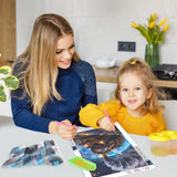 GDYEEH DIY Fantasy Train 5D Diamond Art Kits, Round Full Drill Sparkling Starry Sky Diamond Painting Picture, Steam Train Painting by Numbers Art Kits for Adults Beginners Home Wall Decor 12x16 inch GDYEEH