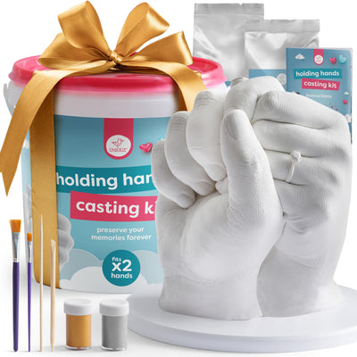 chuckle - Holding Hand Casting Kit for Couples with Base & Paints, Hand Sculpture Hand Molding Kit, Hand Mold Kit Couples Activities - Gift for Fathers Day, Women for Wedding, Anniversary, Valentines
