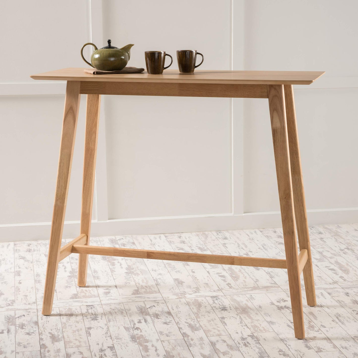 Moria Natural Oak Wood Bar Table by Christopher Knight Home - WoodArtSupply