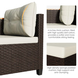 Green4ever 3-Piece Outdoor Patio Furniture Set, All-Weather PE Rattan Patio Sofa with Storage Table, L Shaped Outdoor Couch with Cushions, Small Patio Sectional for Balcony Garden, Beige Green4ever