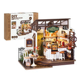 Rolife Coffee Shop Miniature Dollhouse Kit with LED Lights - DIY Crafts for Adults, Birthday Gifts and Hobbies Rolife