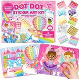 Insnug Dot Sticker Art Kit Activity - Dot It Unicorns & Princesses, No Mess Sticker Art for Toddlers 4-8, DIY Dot Stickers for Kids, Stickers Crafts Valentine Gifts for Boys & Girls Ages 3 4 5 6 7 8+ Insnug
