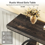 Tribesigns 41.3" Console Table, Industrial 4-Tier Sofa Table Entryway Table with Circle Base, Narrow Wood Accent Tables with Storage Shelves for Living Room, Hallway, Foyer, Black Tribesigns