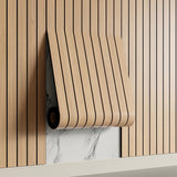 Yutianli PVC Slat Wall Panel Peel and Stick 118"x 15.7" Faux Wood Slat Panel Artificial Oak Wood Grain Self-Adhesive Soundproof 3D Wall Panel for Walls and Ceilings Yutianli