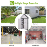 GUTINNEEN Outdoor Storage Shed with All Around Strong Metal Frame, Garden Tool Sheds Cabinet with Floor & Adjustable Shelves, Wooden Tool House for Backyard Garden Patio Lawn (White) GUTINNEEN