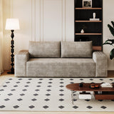 63" Cloud Loveseat Sofa - Boneless Deep Seat 2-Seater, No Assembly Foam Floor Couch, Plush Corduroy Fabric, Modern Living Room Sofa for Small Space Apartment, Bedroom, Office (Camel, 63") Klwenas Maec