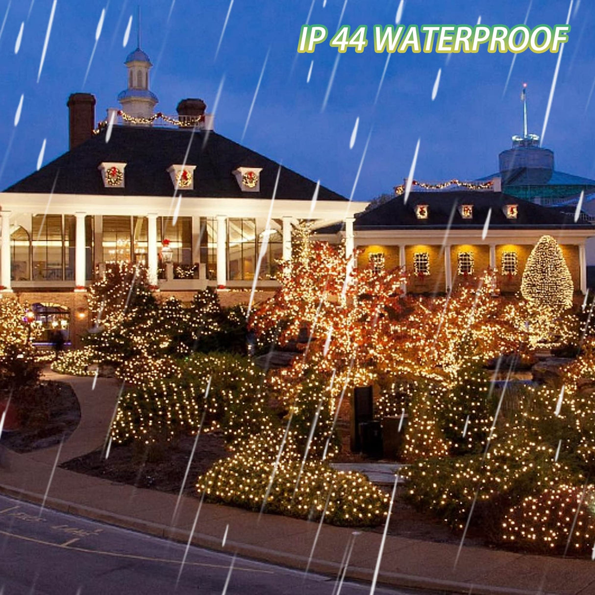 FUNPENY 164FT 500 LED Christmas Indoor Outdoor Decorative String Lights, 8 Modes Waterproof Green Wire LED Fairy Light for Christmas Party Wedding Garden Home Decoration (Warm White) FUNPENY
