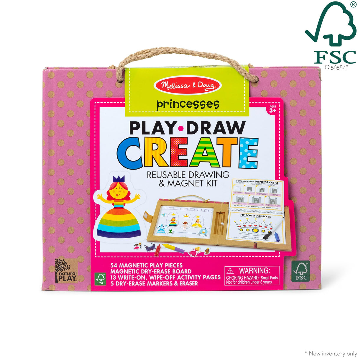 Melissa & Doug Natural Play: Play, Draw, Create Reusable Drawing & Magnet Kit – Princesses (54 Magnets, 5 Dry-Erase Markers) - FSC Certified Melissa & Doug