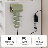 YITAHOME LED Makeup Vanity Table, Glass Top Vanity Desk with Hidden Storage Stool, Vanity with Built-in Power Outlets and USB Ports YITAHOME