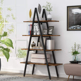 Tribesigns Industrial A-Shaped 4-Tier Bookshelf with Open Display Shelves for Home and Office Tribesigns