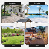 Yardsight Wood Gazebo 11' x 13', Hardtop Wooden Cedar Gazebo with Galvanized Steel Roof, Permanent Outdoor Pavilion for Garden, Patio, Deck, Backyard, Lawn. Yardsight