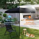 Tornivk 6 Pieces Patio Dining Set for 4, Small Outdoor Patio Table and Chairs Set, Patio Furniture Set with Umbrella & 4 Folding Chairs Portable Garden Dining Table Set for Garden, Backyard, Lawn Tornivk