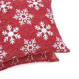 2 Pack Christmas Pillow Covers 18x18, Chenille Double-Sided Snowflake & Christmas Tree Decorative Throw Pillow Cases, Soft Farmhouse Holiday Cushion Covers for Sofa Couch Bed(Red,18x18) Auomily