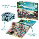 Summer Beach Seashell Puzzle Collection for Adults 1000 Piece, Hawaii Nature Scenery Jigsaw Puzzle Sea, Colorful Ocean Camping Puzzle BBOLDIN