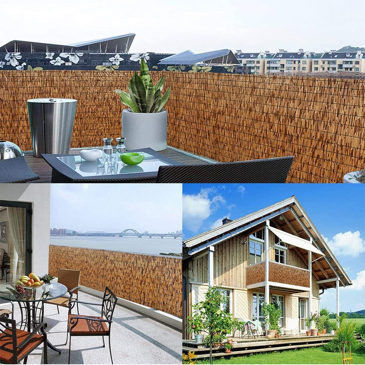 Bamboo Reed Fencing,Decorative Fences, Backyard Reed Fence Rolls 2 ft 3 ft 4 ft 5 ft high, Outdoor Privacy Screen Curtain for Room Porch Pool roof Wall Weatherproof (Size : 122x305CM(4x10ft)) Bcofo